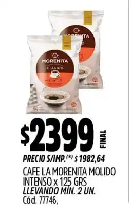 Supermercados Yaguar La morenita café molido intenso oferta