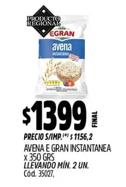 Supermercados Yaguar Egran avena instantanea oferta