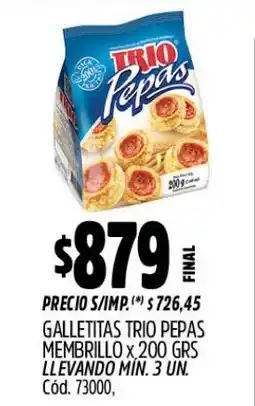 Supermercados Yaguar Trio pepas galletitas membrillo oferta