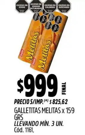 Supermercados Yaguar Melitas galletitas oferta