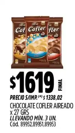 Supermercados Yaguar Cofler chocolate aireado oferta