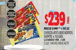Supermercados Yaguar Sapito chocolates bocaditos oferta