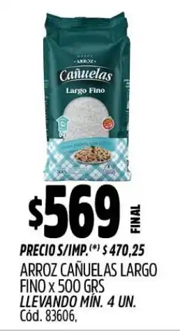 Supermercados Yaguar Cañuelas arroz largo fino oferta