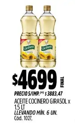 Supermercados Yaguar Cocinero aceite girasol oferta