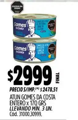 Supermercados Yaguar Gomes da costa atun entero oferta