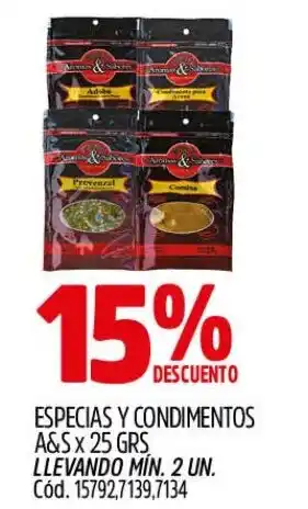 Supermercados Yaguar A&S especias y condimentos oferta