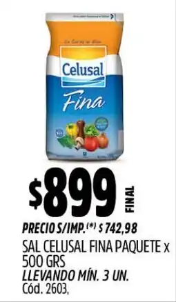Supermercados Yaguar Celusal sal fina paquete oferta