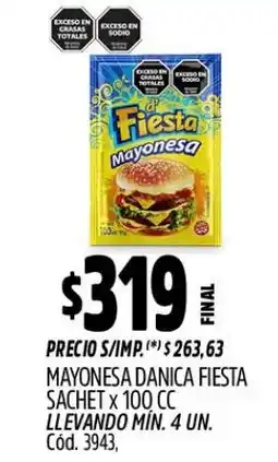 Supermercados Yaguar Fiesta mayonesa danica sachet oferta