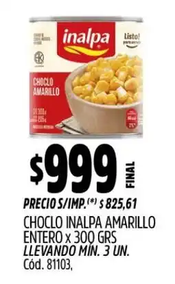 Supermercados Yaguar Inalpa choclo amarillo entero oferta