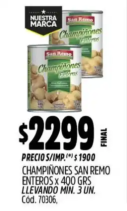 Supermercados Yaguar San remo champiñones enteros oferta