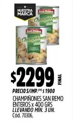 Supermercados Yaguar San remo champiñones enteros oferta