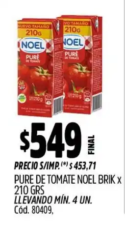 Supermercados Yaguar Noel pure de tomate brik oferta