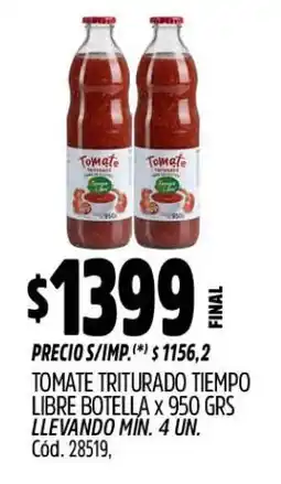 Supermercados Yaguar Tomate triturado tiempo libre botella oferta