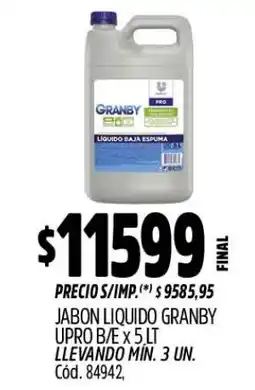 Supermercados Yaguar Granby jabon liquido upro b/e oferta