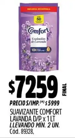 Supermercados Yaguar Comfort suavizante lavanda d/p oferta