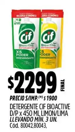 Supermercados Yaguar Cif detergente bioactive d/p oferta