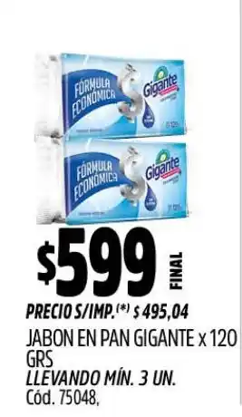 Supermercados Yaguar Gigante jabon en pan oferta
