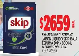 Supermercados Yaguar Skip jabon liquido baja espuma d/p oferta