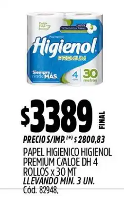 Supermercados Yaguar Higienol papel higienico premium c/aloe dh oferta