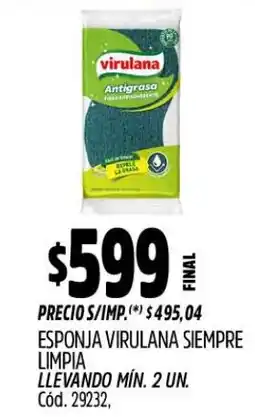 Supermercados Yaguar Virulana esponja siempre limpia oferta