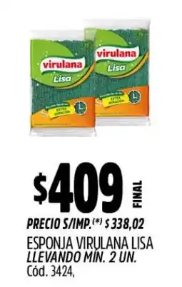Supermercados Yaguar Virulana esponja lisa llevando oferta