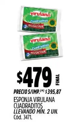 Supermercados Yaguar Virulana esponja cuadraditos oferta
