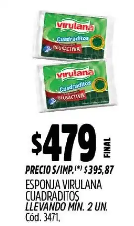 Supermercados Yaguar Virulana esponja cuadraditos oferta