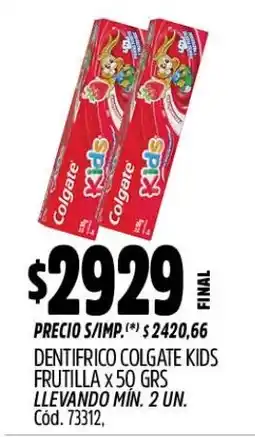 Supermercados Yaguar Colgate dentifrico kids frutilla oferta