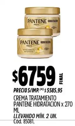 Supermercados Yaguar Pantene crema tratamiento hidratacion oferta