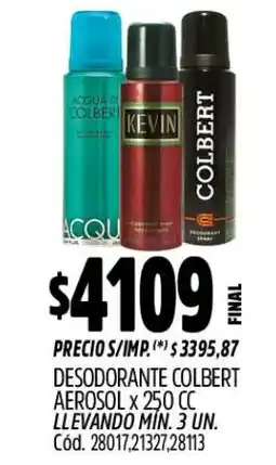 Supermercados Yaguar Colbert desodorante aerosol oferta