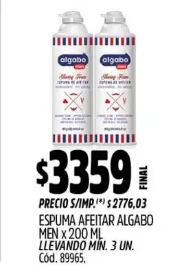 Supermercados Yaguar Algabo espuma afeitar men oferta