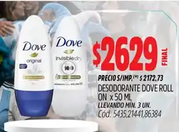 Supermercados Yaguar Dove desodorante roll on oferta