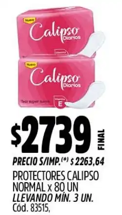 Supermercados Yaguar Calipso protectores normal oferta