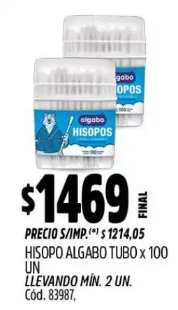Supermercados Yaguar Algabo hisopos tubo oferta
