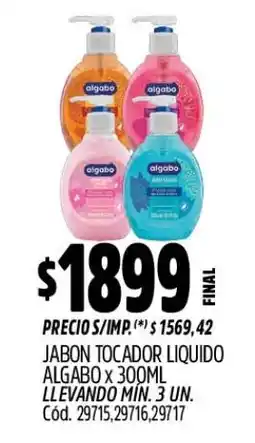 Supermercados Yaguar Algabo jabon tocador liquido oferta