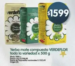 Supermercados Buenos Días Verdeflor yerba mate compuesta toda la variedad oferta
