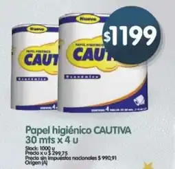 Supermercados Buenos Días Cautiva papel higiénico oferta