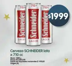 Supermercados Buenos Días Schneider cerveza lata oferta