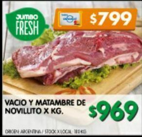 Jumbo Vacio y matambre de novillito x kg oferta