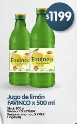Supermercados Buenos Días Favinco jugo de limón oferta
