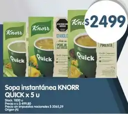 Supermercados Buenos Días Knorr quick sopa instantánea oferta
