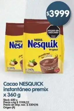 Supermercados Buenos Días Nesquick cacao instantáneo premix oferta