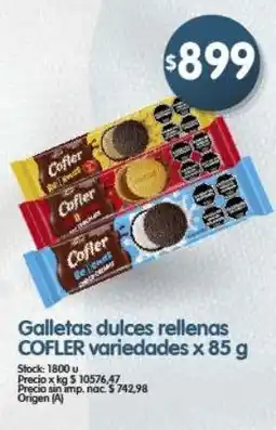 Supermercados Buenos Días Cofler galletas dulces rellenas variedades oferta