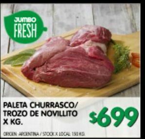 Jumbo Paleta churrasco / trozo de novillito x kg oferta