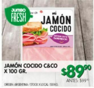 Jumbo Jamón cocido cuisine & co 100g oferta