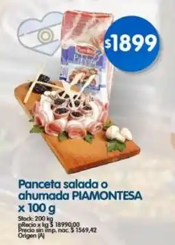 Supermercados Buenos Días Piamontesa panceta salada o ahumada oferta
