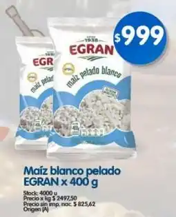 Supermercados Buenos Días Egran maíz blanco pelado oferta