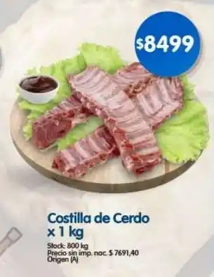 Supermercados Buenos Días Costilla de cerdo oferta
