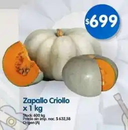 Supermercados Buenos Días Zapallo criollo oferta