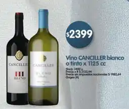 Supermercados Buenos Días Canciller vino blanco o tinto oferta
